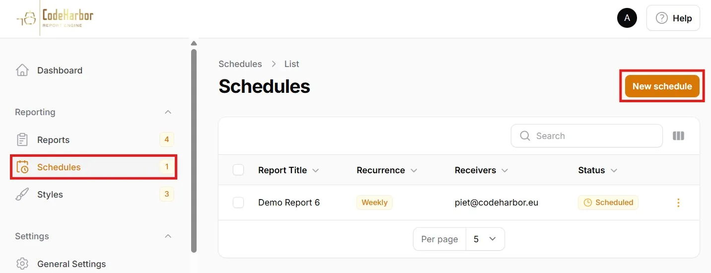 Create a Schedule