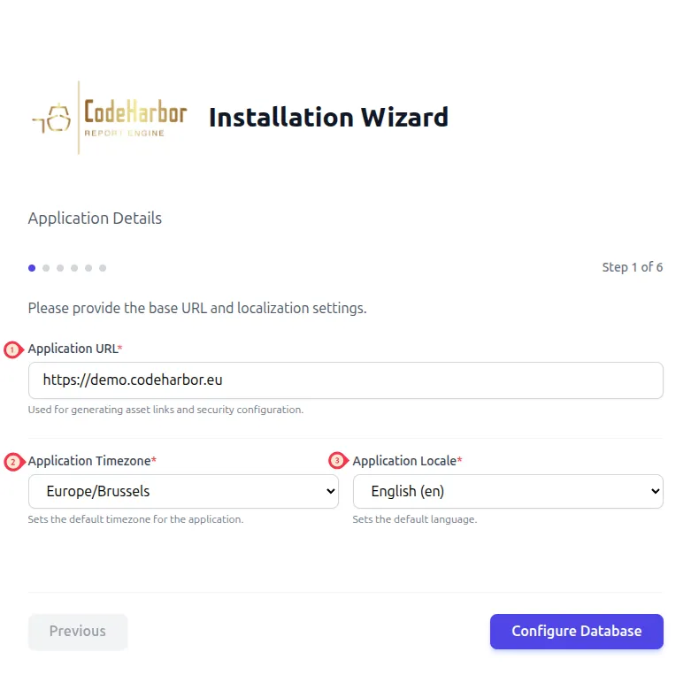 configuration-wizard step 1