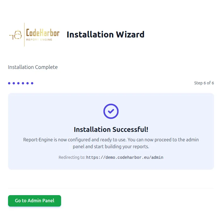 configuration-wizard step 6
