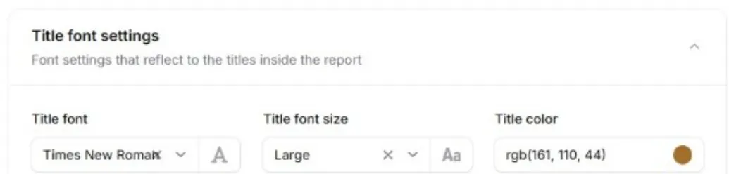 Font settings